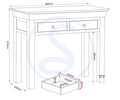 BORDEAUX CONSOLE TABLE - IVORY/OAK - Blythe Living