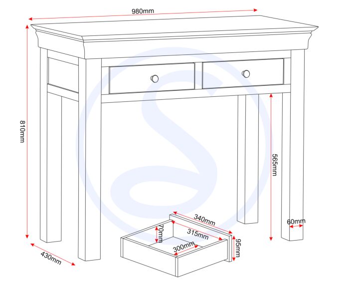 BORDEAUX CONSOLE TABLE - IVORY/OAK - Blythe Living