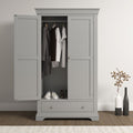 BORDEAUX 2 DOOR WARDROBE - PEBBLE GREY - Blythe Living