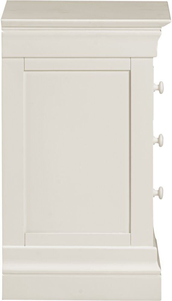 BORDEAUX 3 DRAWER BEDSIDE - IVORY - Blythe Living