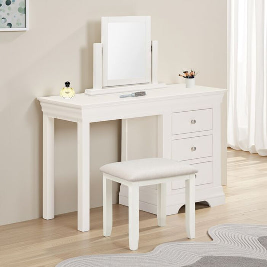 BORDEAUX DRESSING TABLE STOOL - PEBBLE GREY - Blythe Living