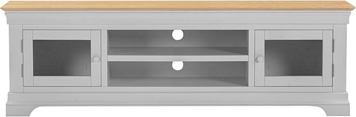 BORDEAUX TV STAND - PEBBLE GREY/OAK - Blythe Living