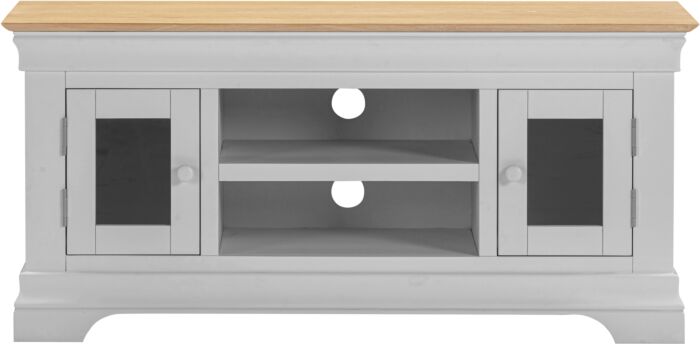 BORDEAUX SMALL TV STAND - PEBBLE GREY/OAK - Blythe Living