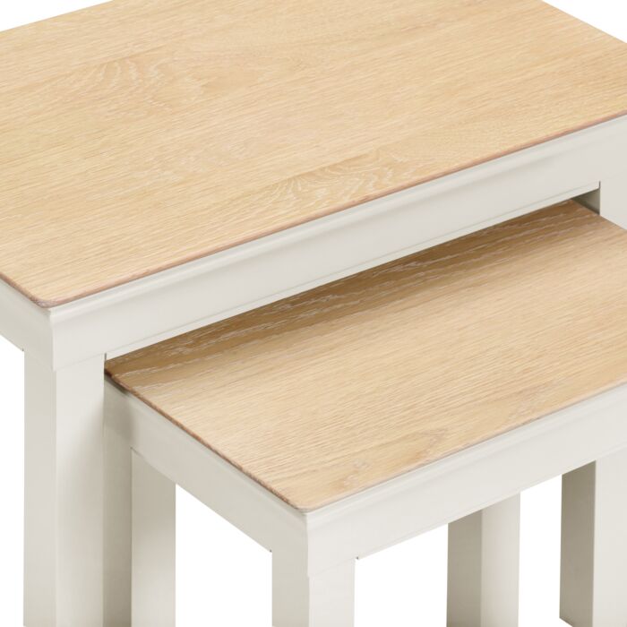 BORDEAUX NEST OF 2 TABLES - IVORY/OAK - Blythe Living
