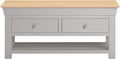 BORDEAUX 2 DRAWER COFFEE TABLE - PEBBLE GREY/OAK - Blythe Living