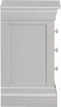 BORDEAUX 3 DRAWER BEDSIDE - PEBBLE GREY - Blythe Living