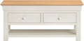 BORDEAUX 2 DRAWER COFFEE TABLE - IVORY/OAK - Blythe Living