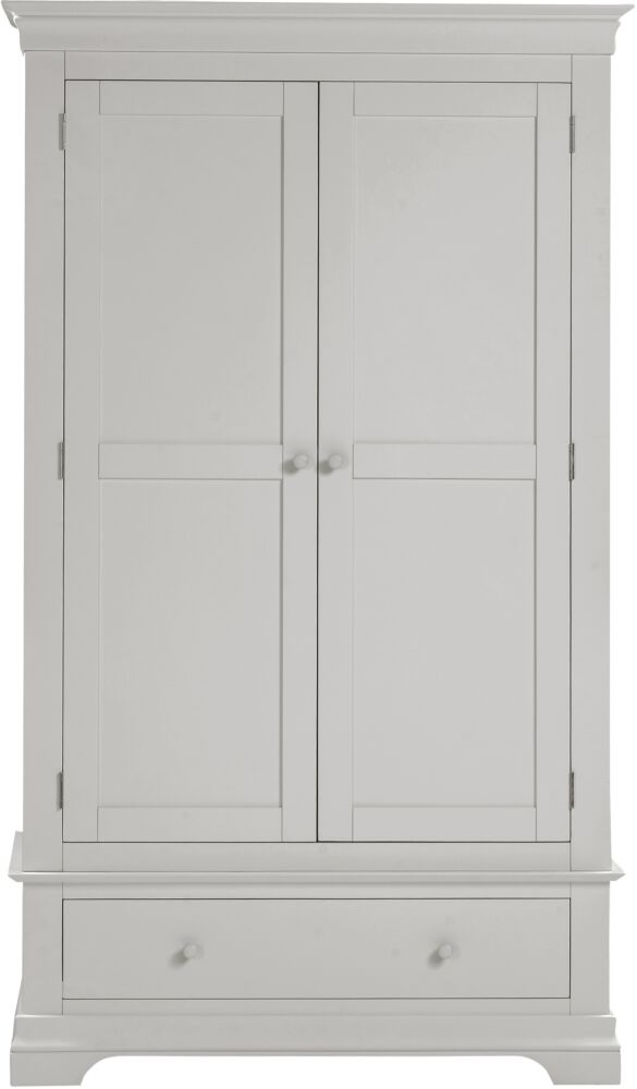 BORDEAUX 2 DOOR WARDROBE - PEBBLE GREY - Blythe Living