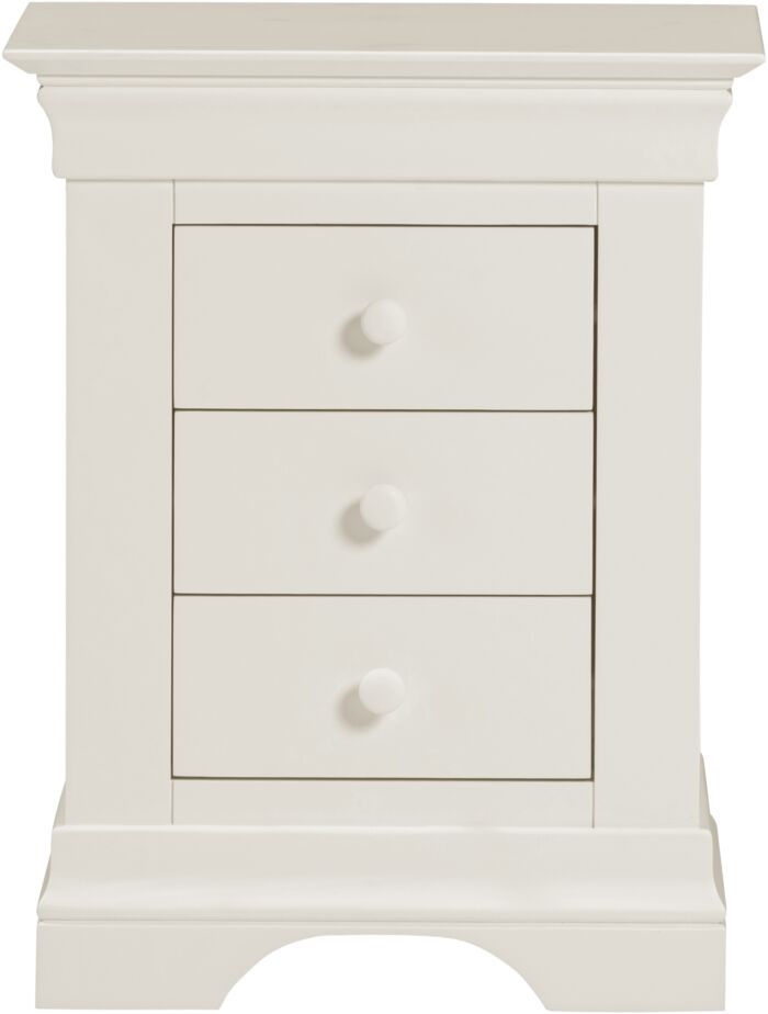 BORDEAUX 3 DRAWER BEDSIDE - IVORY - Blythe Living
