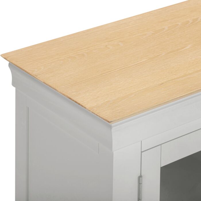 BORDEAUX TV STAND - PEBBLE GREY/OAK - Blythe Living