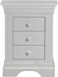 BORDEAUX 3 DRAWER BEDSIDE - PEBBLE GREY - Blythe Living