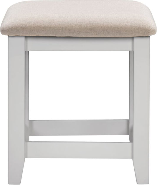 WINDSOR DRESSING TABLE STOOL - PEBBLE GREY/OAT FABRIC