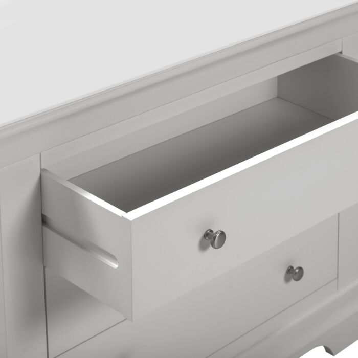 BORDEAUX 3 DRAWER DRESSING TABLE SET - IVORY/OAT FABRIC - Blythe Living