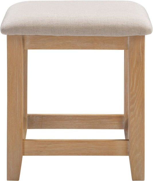 WINDSOR DRESSING TABLE STOOL - NATURAL OAK/OAT FABRIC