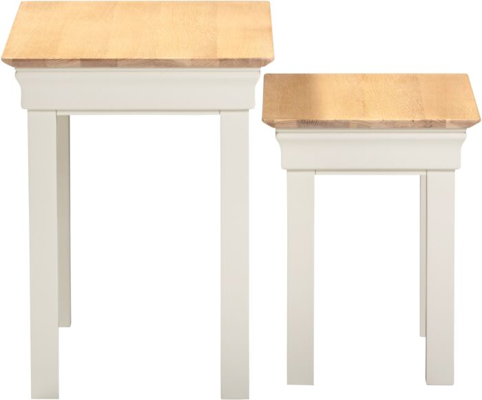 BORDEAUX NEST OF 2 TABLES - IVORY/OAK - Blythe Living