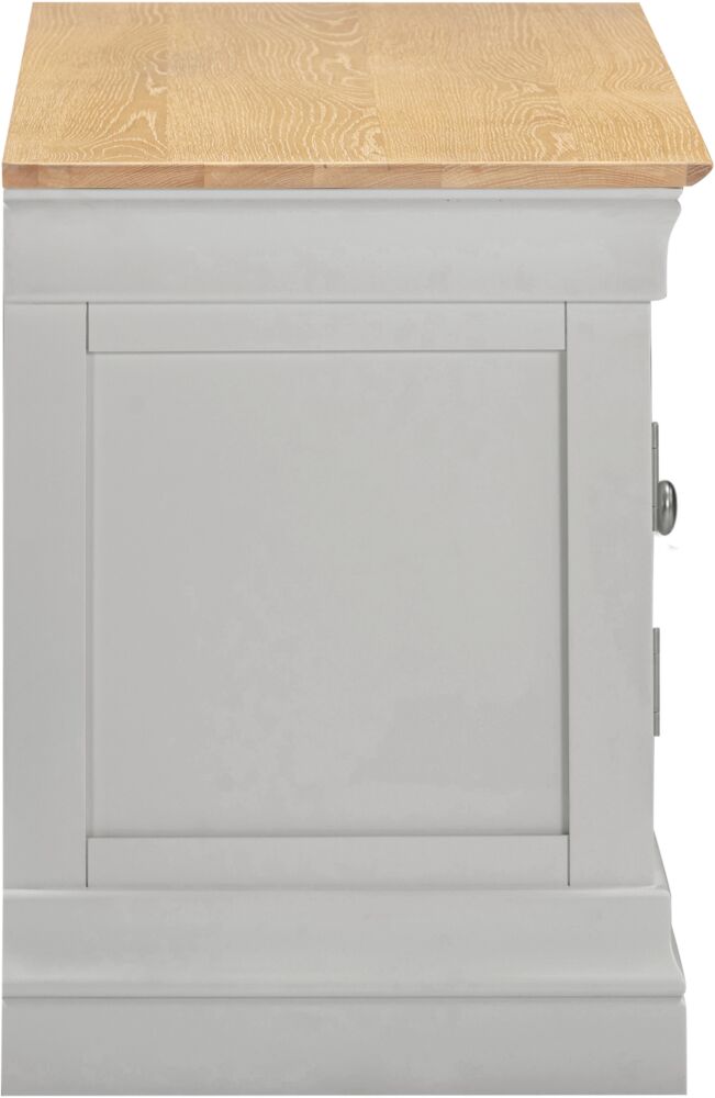 BORDEAUX SMALL TV STAND - PEBBLE GREY/OAK - Blythe Living