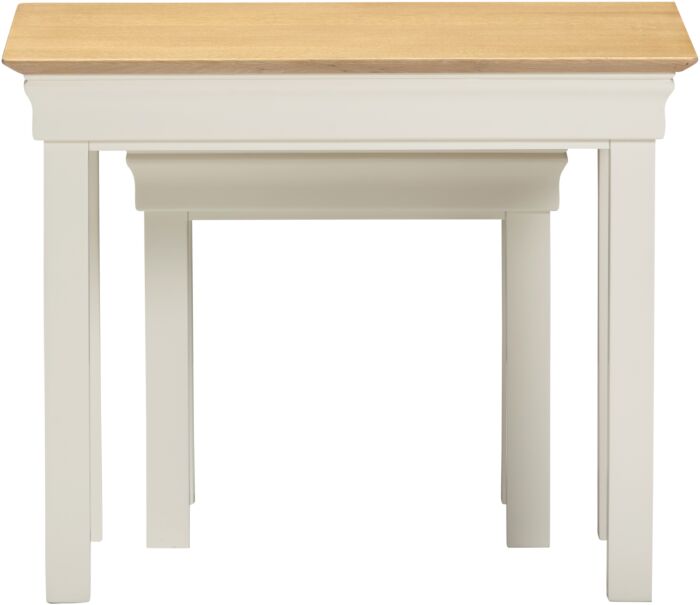 BORDEAUX NEST OF 2 TABLES - IVORY/OAK - Blythe Living