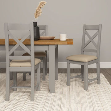 WINDSOR LARGE EXTENDING DINING TABLE - PEBBLE GREY/OAK