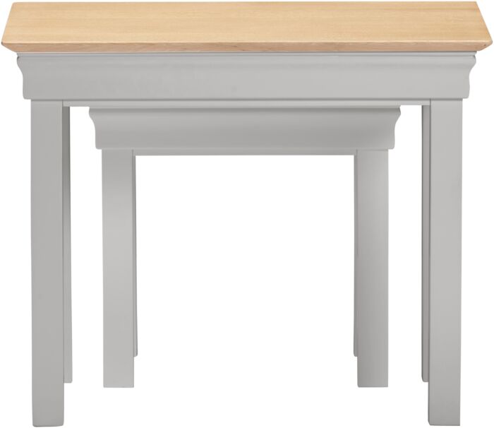 BORDEAUX NEST OF 2 TABLES - PEBBLE GREY/OAK - Blythe Living