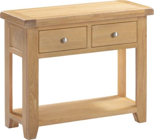 WINDSOR 2 DRAWER CONSOLE TABLE - NATURAL OAK
