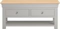 BORDEAUX 2 DRAWER COFFEE TABLE - PEBBLE GREY/OAK - Blythe Living