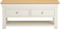 BORDEAUX 2 DRAWER COFFEE TABLE - IVORY/OAK - Blythe Living
