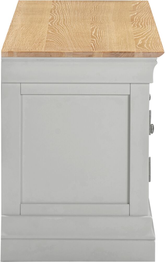 BORDEAUX TV STAND - PEBBLE GREY/OAK - Blythe Living