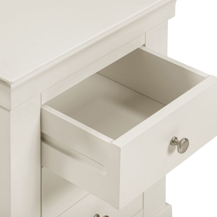 BORDEAUX 3 DRAWER BEDSIDE - IVORY - Blythe Living