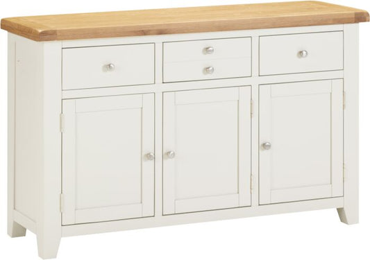 WINDSOR 3 DOOR 3 DRAWER SIDEBOARD - IVORY/OAK