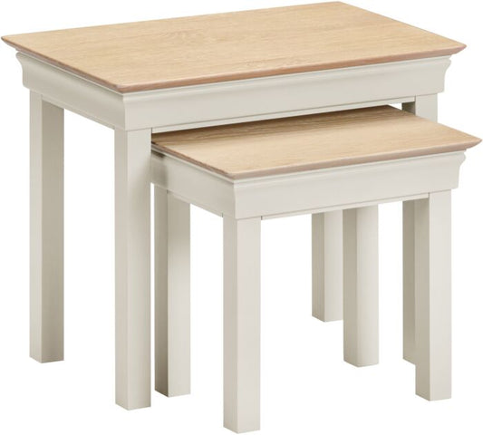 BORDEAUX NEST OF 2 TABLES - IVORY/OAK - Blythe Living