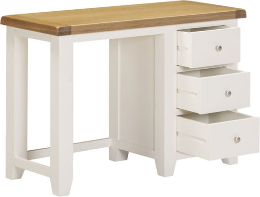WINDSOR 3 DRAWER DRESSING TABLE - IVORY/OAK