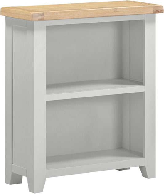 WINDSOR LOW BOOKCASE - PEBBLE GREY/OAK