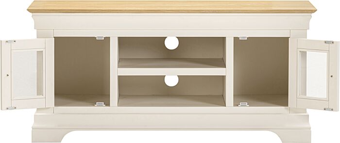 BORDEAUX SMALL TV STAND - IVORY/OAK - Blythe Living