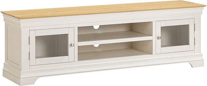 BORDEAUX TV STAND - IVORY/OAK - Blythe Living