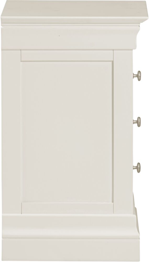 BORDEAUX 3 DRAWER BEDSIDE - IVORY - Blythe Living