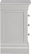 BORDEAUX 3 DRAWER BEDSIDE - PEBBLE GREY - Blythe Living
