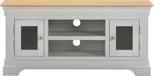 BORDEAUX SMALL TV STAND - PEBBLE GREY/OAK - Blythe Living