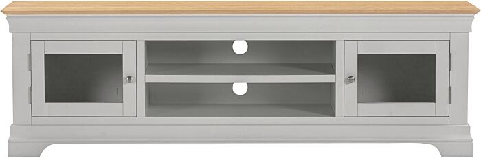 BORDEAUX TV STAND - PEBBLE GREY/OAK - Blythe Living