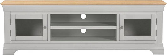 BORDEAUX TV STAND - PEBBLE GREY/OAK - Blythe Living