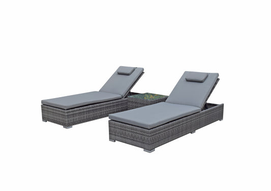 Jessica Pair of Sun Loungers Grey