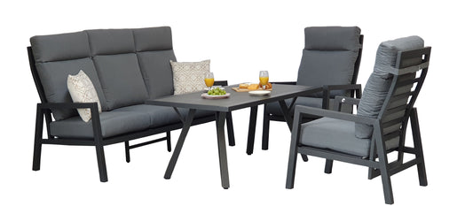 Kimmie 5 Seat High Back Sofa Dining with Reclining Chairs