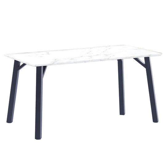 Essentials 1.8m Fixed Top Dining Table Marble effect