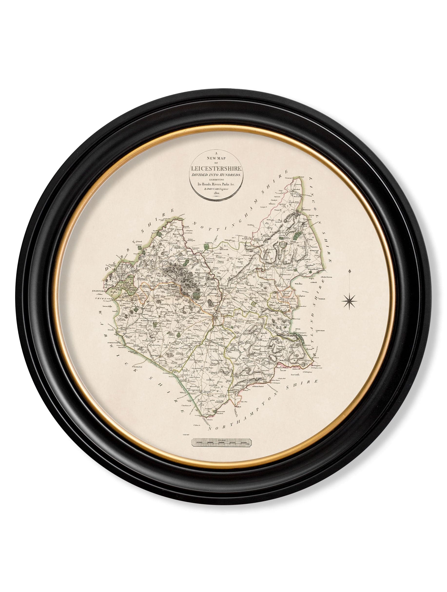 c.1806 County Maps of England - Round - Blythe Living