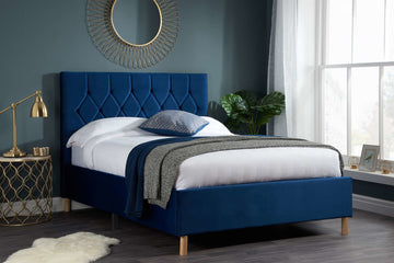 Loxley Fabric Bed Blue