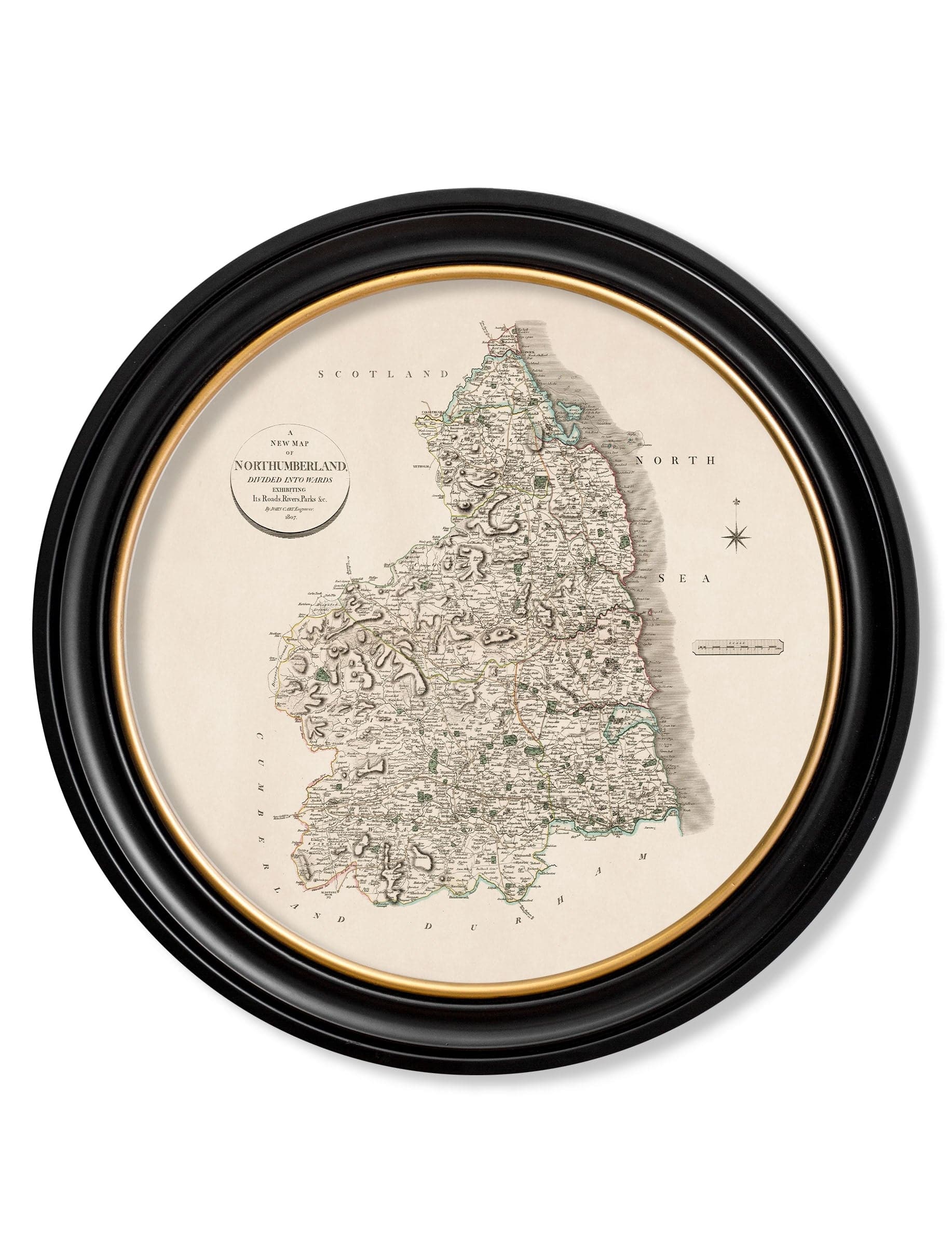 c.1806 County Maps of England - Round - Blythe Living