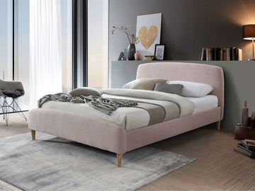 Otley Fabric Bed Blush Pink