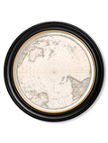 c.1838 World Map Hemispheres in Round Frames - Blythe Living