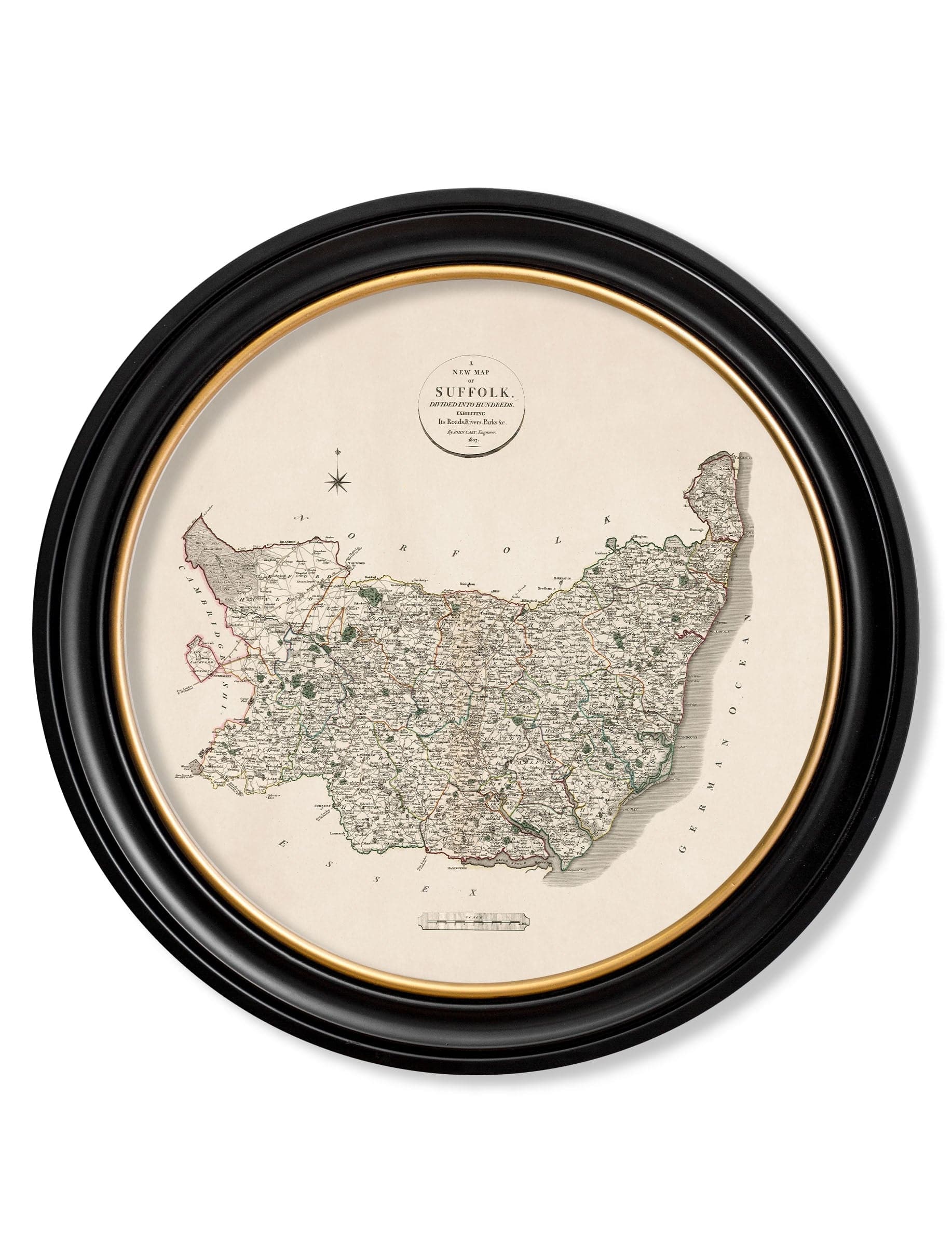 c.1806 County Maps of England - Round - Blythe Living