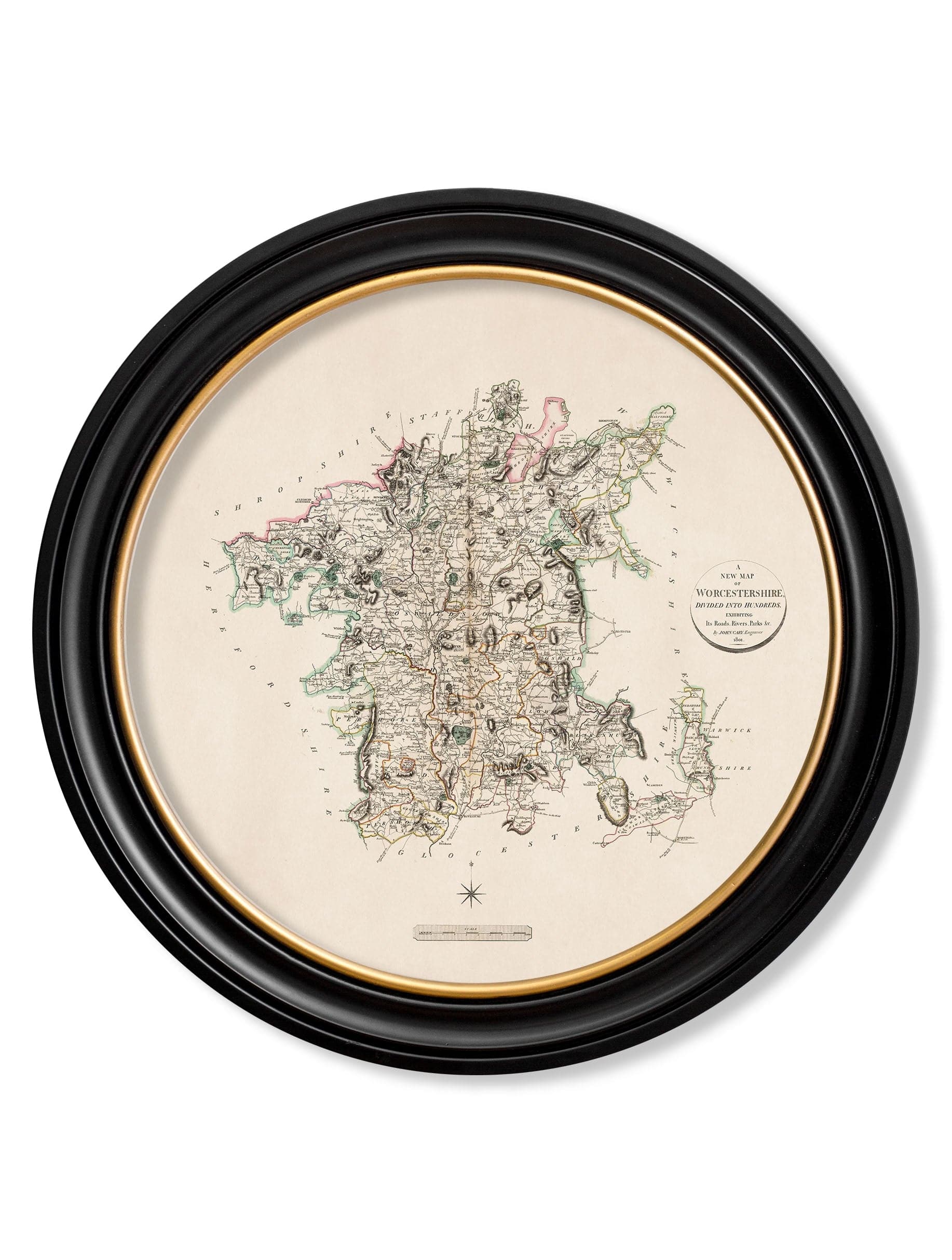 c.1806 County Maps of England - Round - Blythe Living